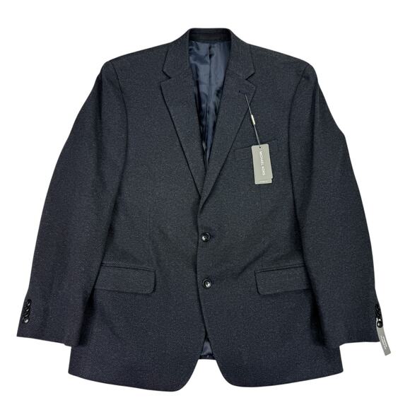 Michael Kors Mens Kent Classic Fit Stretch Herringbone Sport Coat Navy 44R